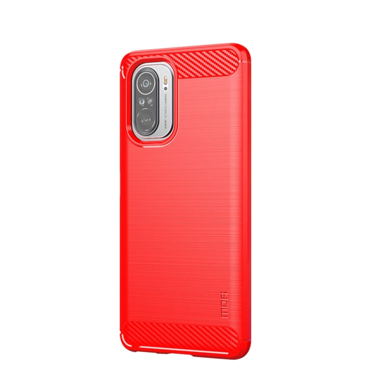 For Xiaomi Redmi Note 11T Pro 5G / 11T Pro Plus 5G MOFI Gentleness Series Brushed Texture Carbon Fiber Soft TPU Case(Red) - by MOFI | Online Shopping UK | buy2fix