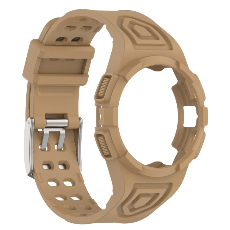 For Samsung Galaxy Watch 44MM Silicone Integrated Watch Band(Coffee Color) - Watch Bands by buy2fix | Online Shopping UK | buy2fix