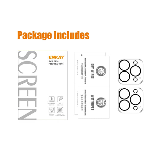 2 PCS ENKAY Hat-Prince 9H Rear Camera Lens Tempered Glass Film for iPhone 14 Pro / 14 Pro Max by ENKAY