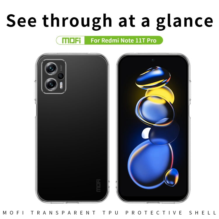 For Xiaomi Redmi Note 11T Pro 5G / Note 11T Pro+ MOFI Ming Series Ultra-thin TPU Phone Case(Transparent) - Xiaomi Cases by MOFI | Online Shopping UK | buy2fix