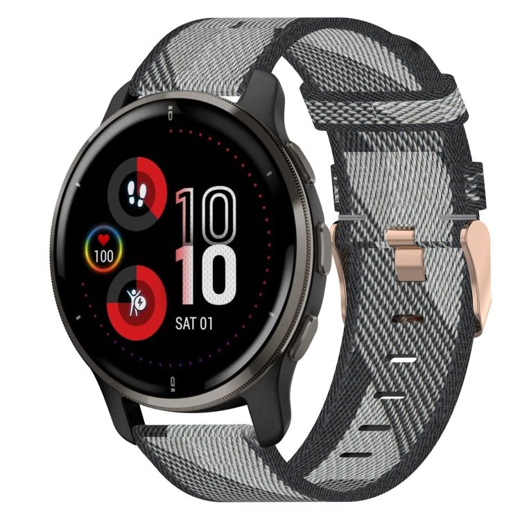 For Garmin Venu 2 Plus 20mm Nylon Woven Watch Band(Grey) - Watch Bands by buy2fix | Online Shopping UK | buy2fix