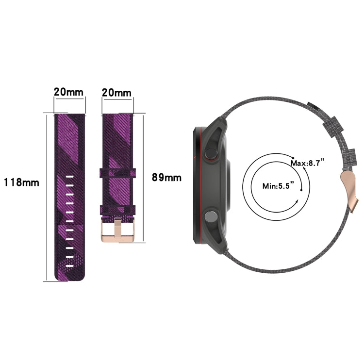For Garmin Venu 2 Plus 20mm Nylon Woven Watch Band(Dark Grey) - Watch Bands by buy2fix | Online Shopping UK | buy2fix