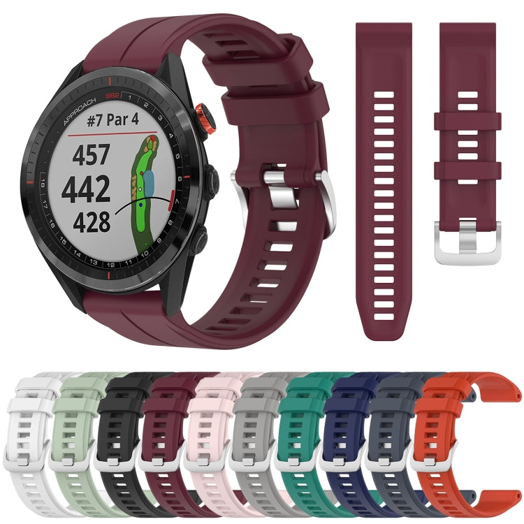 For Garmin Approach S62 22mm Solid Color Silicone Watch Band(Green) - Watch Bands by buy2fix | Online Shopping UK | buy2fix