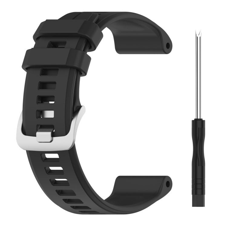 For Garmin Approach S60 22mm Solid Color Silicone Watch Band(Black) - Watch Bands by buy2fix | Online Shopping UK | buy2fix