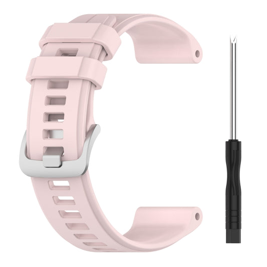 For Garmin Forerunner 945 22mm Solid Color Silicone Watch Band(Pink) by buy2fix