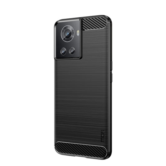 For OnePlus Ace / 10R 5G MOFI Gentleness Series Brushed Texture Carbon Fiber Soft TPU Case(Black) by MOFI