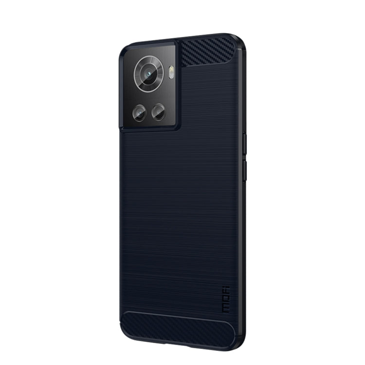 For OnePlus Ace / 10R 5G MOFI Gentleness Series Brushed Texture Carbon Fiber Soft TPU Case(Blue) - OnePlus Cases by MOFI | Online Shopping UK | buy2fix