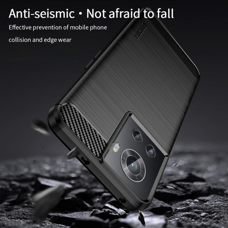 For OnePlus Ace / 10R 5G MOFI Gentleness Series Brushed Texture Carbon Fiber Soft TPU Case(Blue) - OnePlus Cases by MOFI | Online Shopping UK | buy2fix