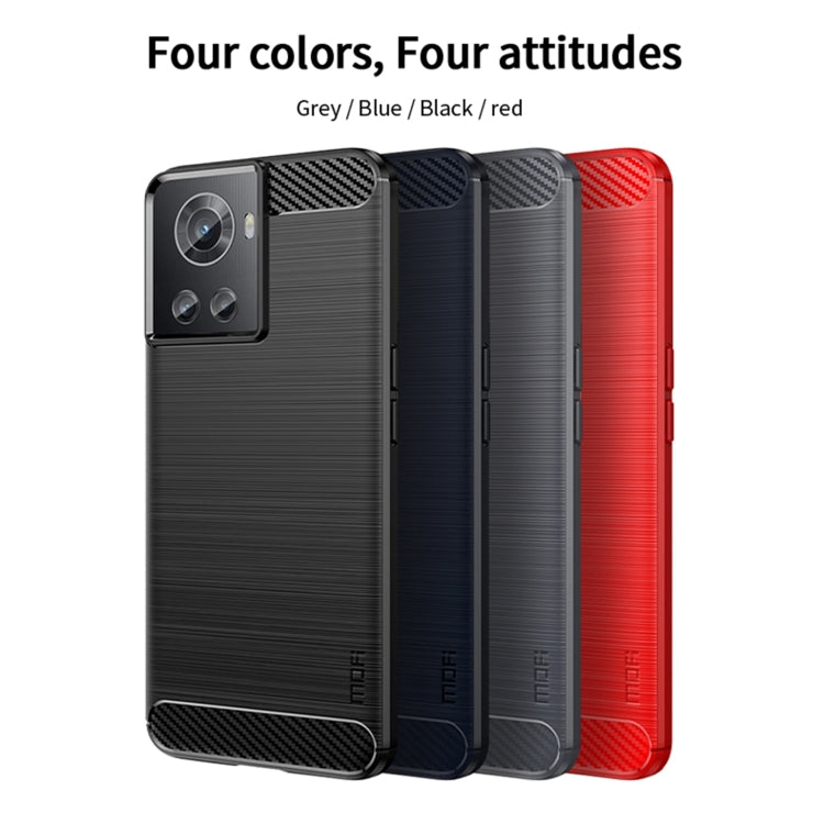 For OnePlus Ace / 10R 5G MOFI Gentleness Series Brushed Texture Carbon Fiber Soft TPU Case(Blue) - OnePlus Cases by MOFI | Online Shopping UK | buy2fix