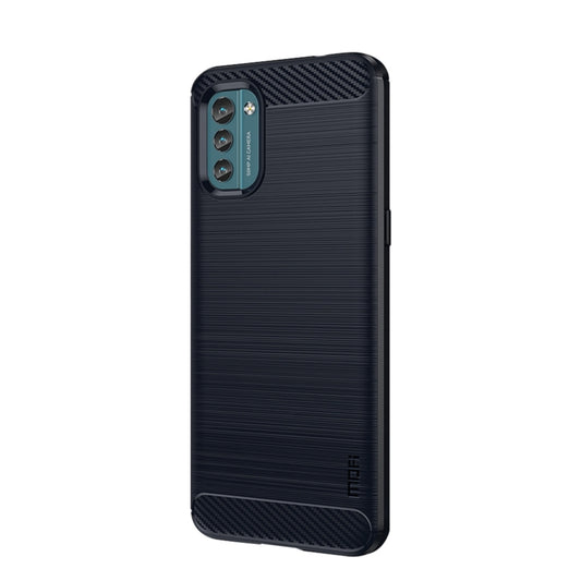 For Nokia G11 / G21 MOFI Gentleness Series Brushed Texture Carbon Fiber Soft TPU Case(Blue) by MOFI