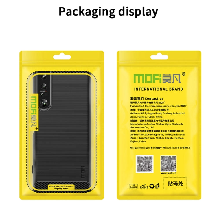 For OPPO A57 4G / A57 5G / A77 5G MOFI Gentleness Series Brushed Texture Carbon Fiber Soft TPU Case(Gray) - by MOFI | Online Shopping UK | buy2fix