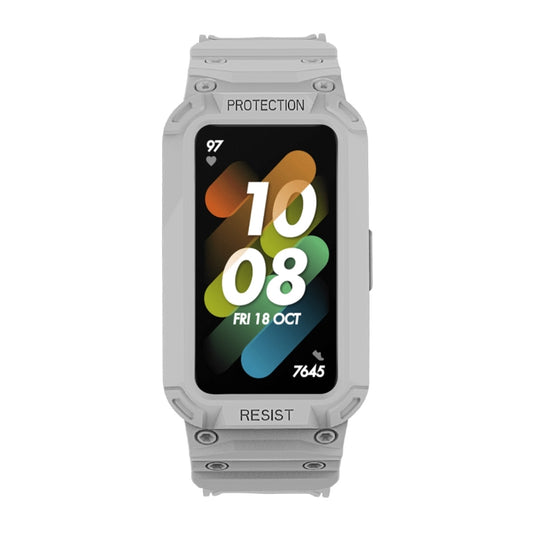 For Huawei Band 6 / 7 / Honor Band 6 JSM Integrated TPU Adjustable Elastic Watch Band (Light Grey) by buy2fix