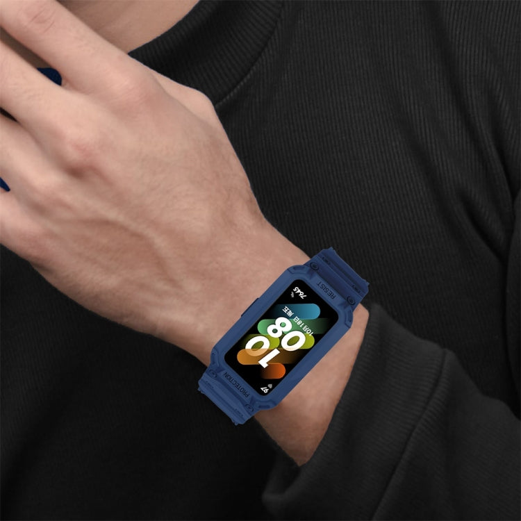 For Huawei Band 6 / 7 / Honor Band 6 JSM Integrated TPU Adjustable Elastic Watch Band (Dark Blue) by buy2fix