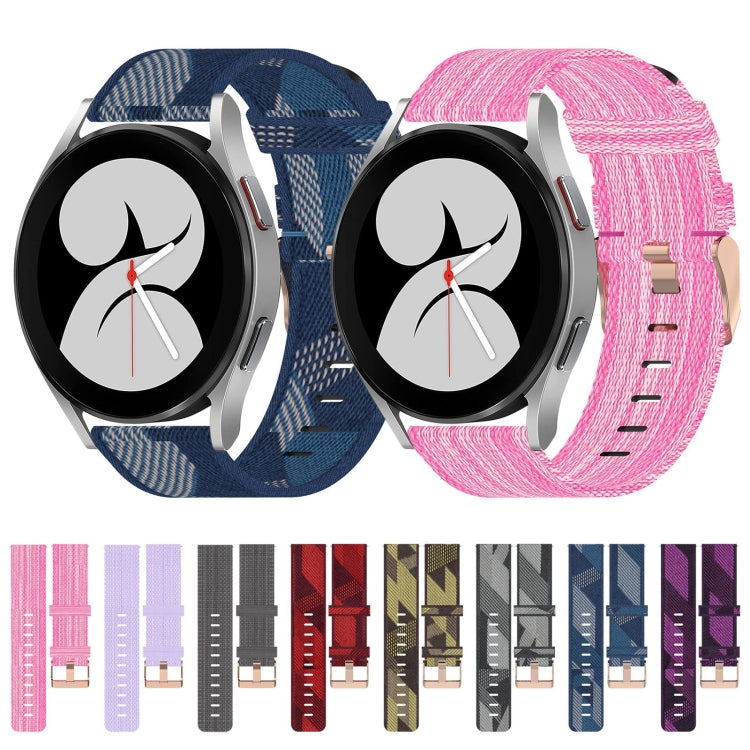 For Samsung Galaxy Watch 4 40mm 20mm Nylon Woven Watch Band(Blue) - Watch Bands by buy2fix | Online Shopping UK | buy2fix