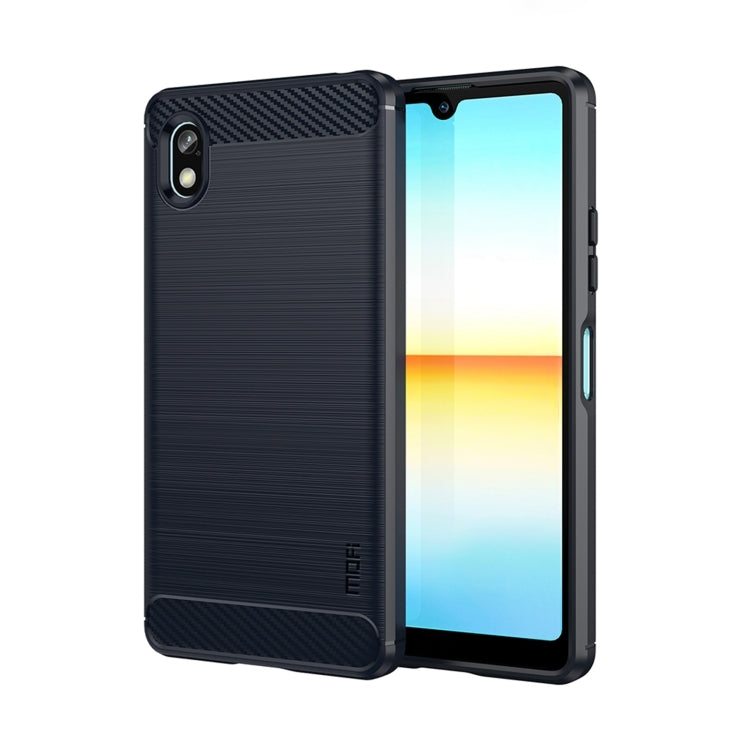 For Sony Xperia Ace 3 MOFI Gentleness Brushed Carbon Fiber Soft TPU Case(Blue) - Sony Cases by MOFI | Online Shopping UK | buy2fix