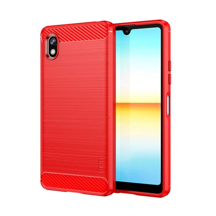 For Sony Xperia Ace 3 MOFI Gentleness Brushed Carbon Fiber Soft TPU Case(Red) - Sony Cases by MOFI | Online Shopping UK | buy2fix