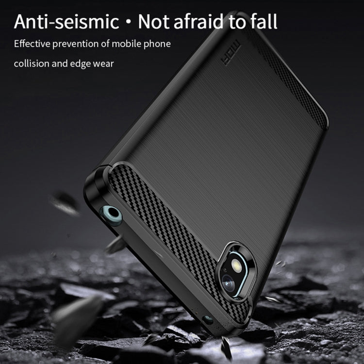 For Sony Xperia Ace 3 MOFI Gentleness Brushed Carbon Fiber Soft TPU Case(Red) - Sony Cases by MOFI | Online Shopping UK | buy2fix