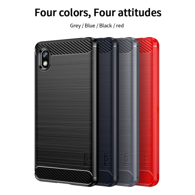 For Sony Xperia Ace 3 MOFI Gentleness Brushed Carbon Fiber Soft TPU Case(Red) - Sony Cases by MOFI | Online Shopping UK | buy2fix