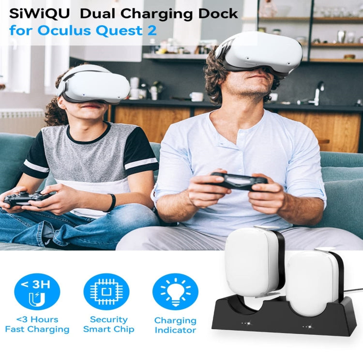For Oculus Quest 2 VR Charging Stand VR Accessories Host Storage Bracket Double Charging Stand - VR Accessories by buy2fix | Online Shopping UK | buy2fix