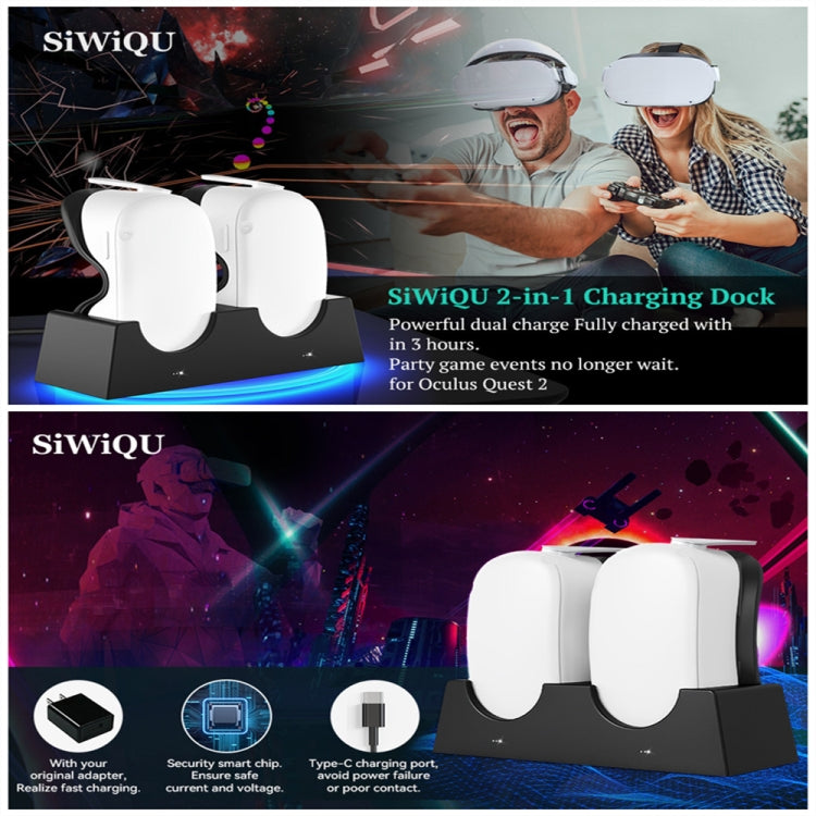 For Oculus Quest 2 VR Charging Stand VR Accessories Host Storage Bracket Double Charging Stand - VR Accessories by buy2fix | Online Shopping UK | buy2fix