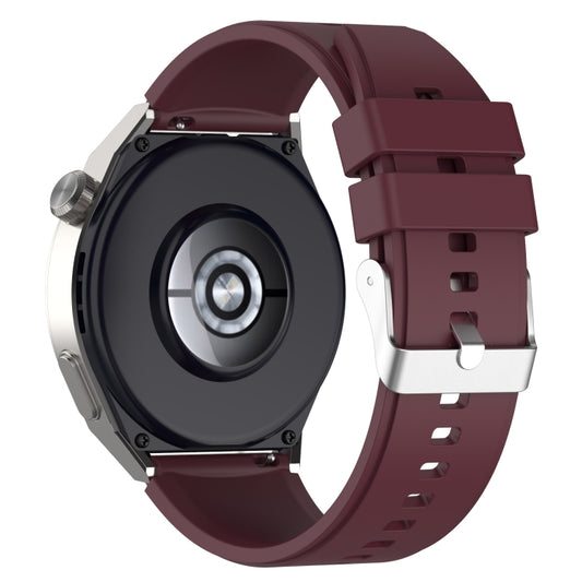 For Huawei Watch GT2 Pro / GT2e 22mm Protruding Head Silicone Strap Silver Buckle(Wine Red) by buy2fix