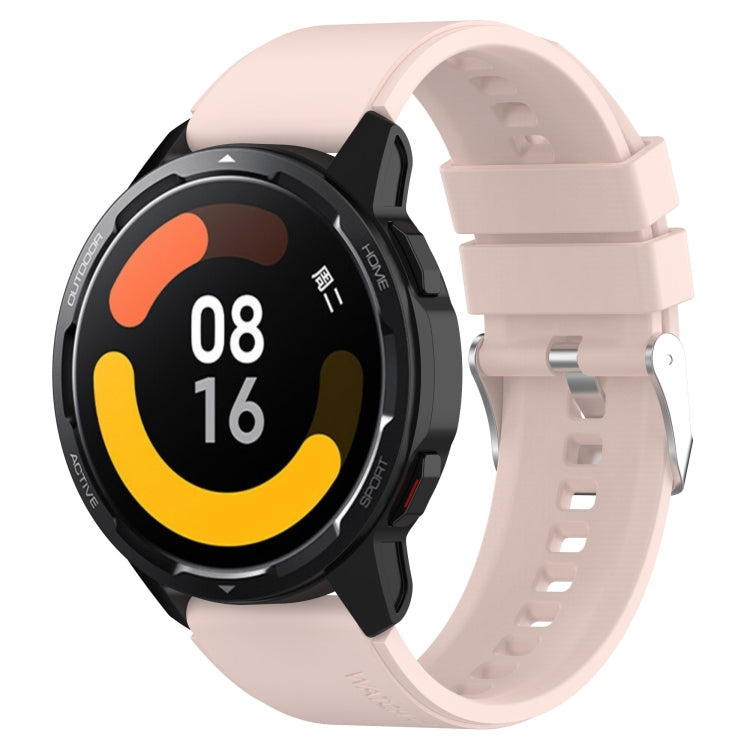 Protruding Head Silicone Strap Silver Buckle For Samsung Galaxy Watch 42mm 20mm(Pink) - Watch Bands by buy2fix | Online Shopping UK | buy2fix