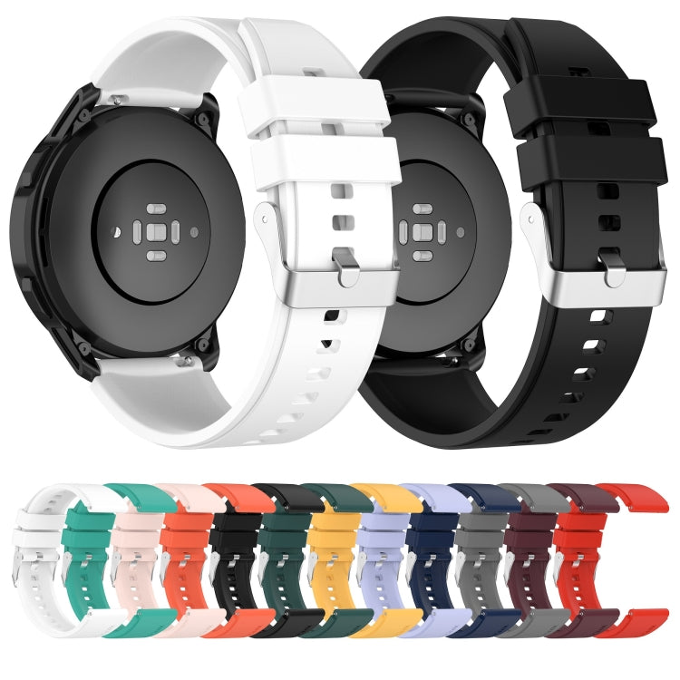 Protruding Head Silicone Strap Silver Buckle For Samsung Galaxy Watch 42mm 20mm(Pink) - Watch Bands by buy2fix | Online Shopping UK | buy2fix
