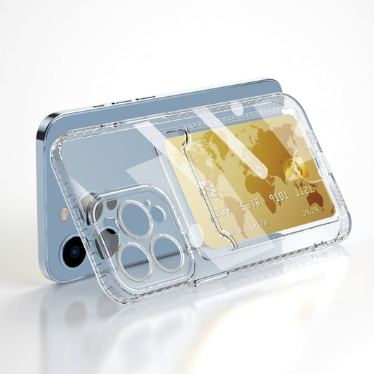 For iPhone 14 Pro Max Card Bag Clear TPU Phone Case (Transparent) by buy2fix