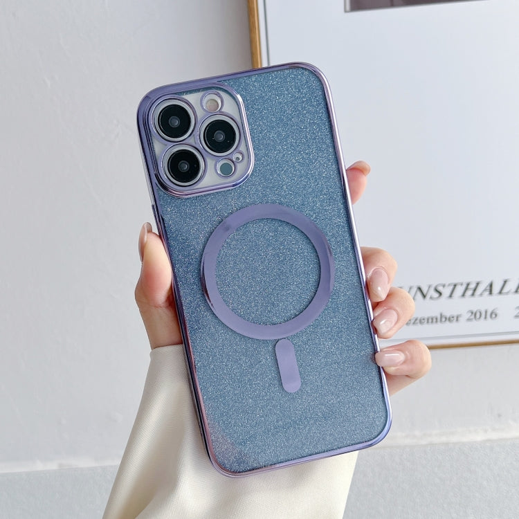 For iPhone 14 Pro Max Plating Magsafe Glitter Phone Case For iPhone14 Pro Max(Purple) - iPhone 14 Pro Max Cases by buy2fix | Online Shopping UK | buy2fix