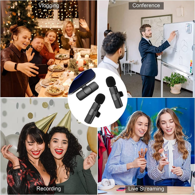 K9 Wireless Clip-on Auto-Sync Noise Cancelling Live Mini Microphone with 8-Pin Receiver by buy2fix