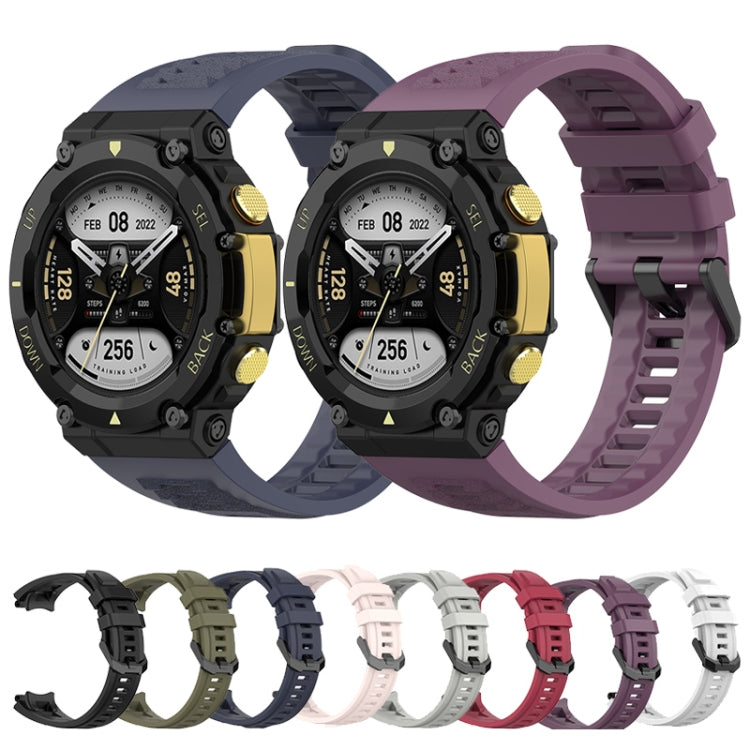 For Amazfit T-Rex 2 Silicone Leisure Watch Band(Dark Blue) - Watch Bands by buy2fix | Online Shopping UK | buy2fix