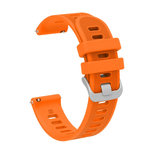 For Garmin Forerunner 245 Music 20mm Silicone Twill Watch Band(Orange) by buy2fix