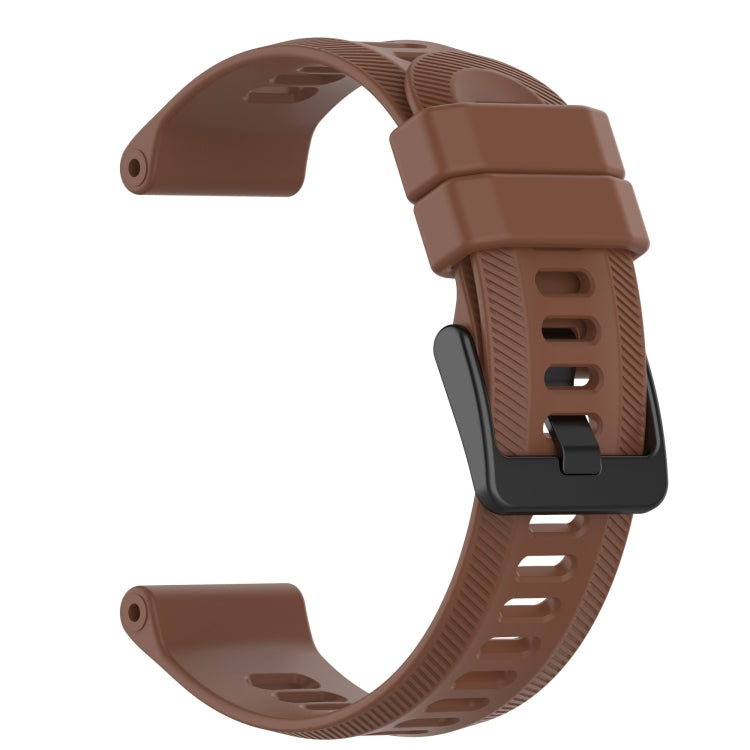 For Garmin Instinct 2 22mm Solid Color Silicone Watch Band(Coffee Color) - Watch Bands by buy2fix | Online Shopping UK | buy2fix