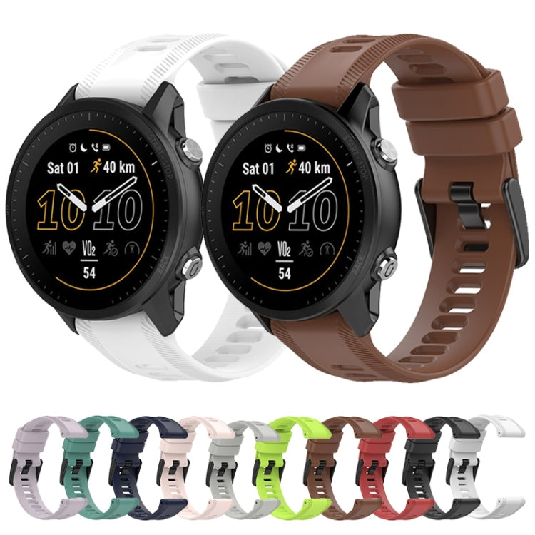 For Garmin Instinct 2 22mm Solid Color Silicone Watch Band(Coffee Color) - Watch Bands by buy2fix | Online Shopping UK | buy2fix