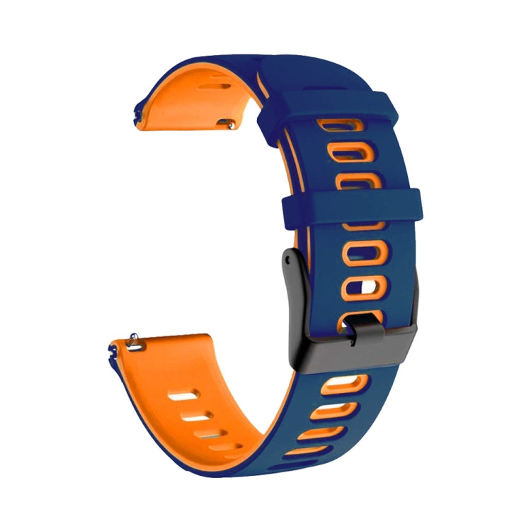 For Samsung Galaxy Watch 5 Pro 45mm 20mm Two-Color Silicone Watch Band(Midnight Blue+Orange) - Watch Bands by buy2fix | Online Shopping UK | buy2fix