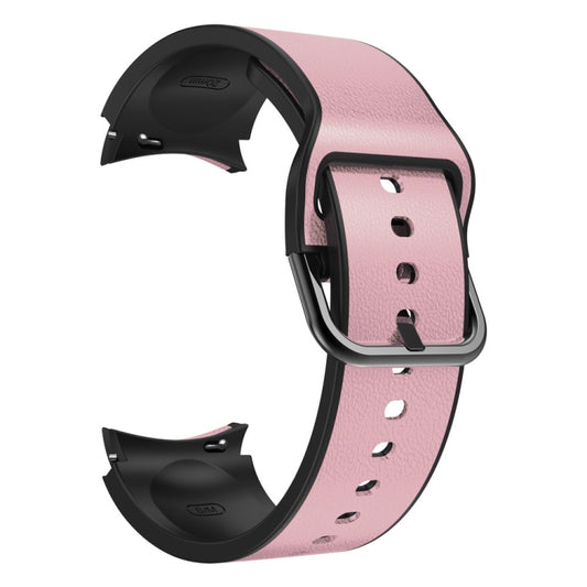 For Samsung Galaxy Watch 5 Pro 45mm Silicone Adhesive Leather Watch Band(Pink) by buy2fix