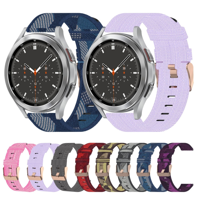 For Samsung Galaxy Watch4 Classic 46mm 20mm Nylon Woven Watch Band(Grey) - Watch Bands by buy2fix | Online Shopping UK | buy2fix