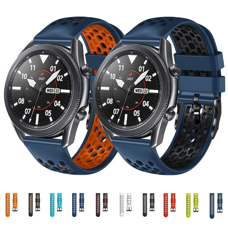 For Huawei Watch GT3 Pro 46mm 22mm Two-Color Breathable Silicone Watch Band(Black+Grey) - Watch Bands by buy2fix | Online Shopping UK | buy2fix
