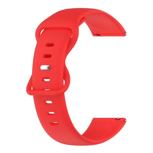 For Samsung Galaxy Watch 5 Pro 45mm 20mm Butterfly Buckle Solid Color Silicone Watch Band(Red) by buy2fix
