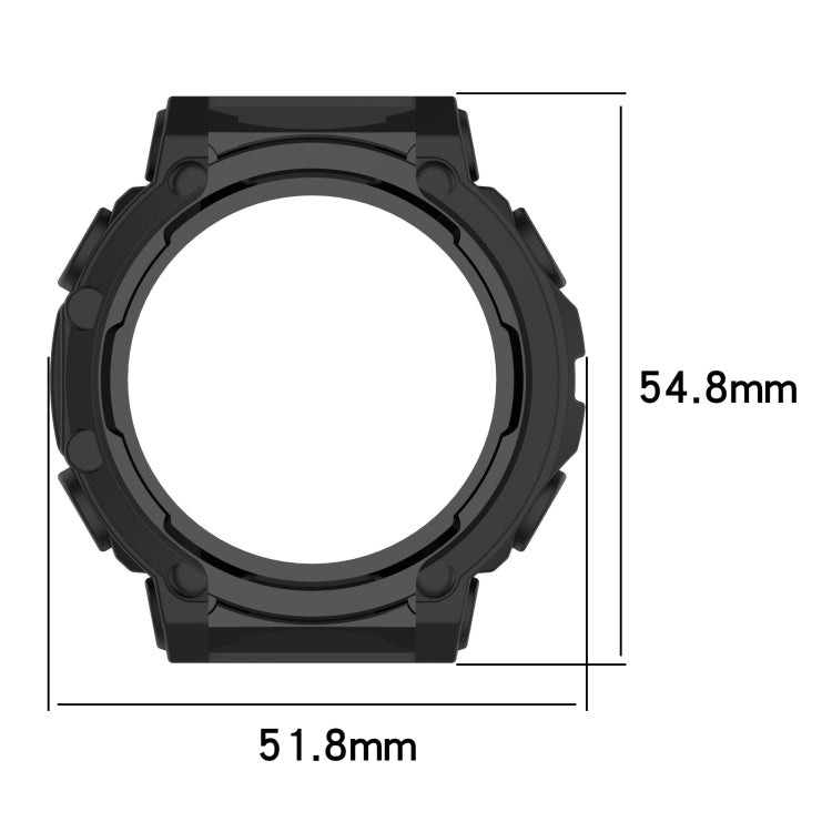 For Amazfit T-Tex 2 Shockproof TPU Protective Watch Case(Black) - Watch Cases by buy2fix | Online Shopping UK | buy2fix