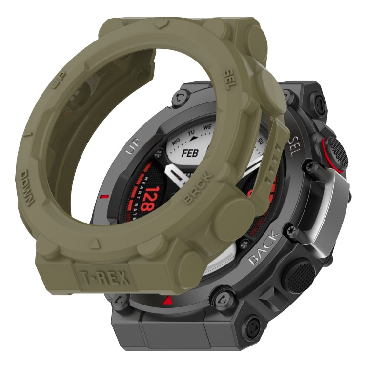 For Amazfit T-Tex 2 Shockproof TPU Protective Watch Case(Black) - Watch Cases by buy2fix | Online Shopping UK | buy2fix