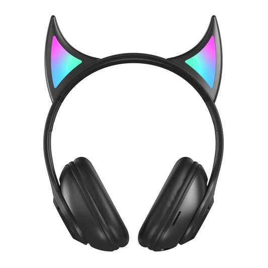 STN25 Devil Ear RGB Light Wireless Music Headset For Children with Mic(Black) - Headset & Headphone by buy2fix | Online Shopping UK | buy2fix