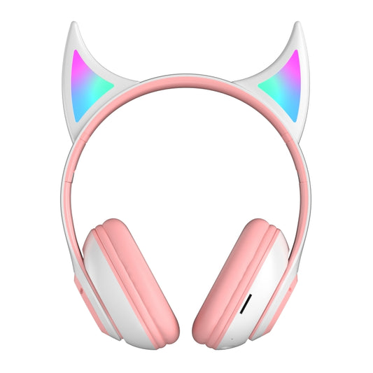 STN25 Devil Ear RGB Light Wireless Music Headset For Children with Mic(White) by buy2fix