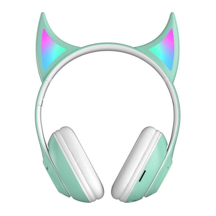 STN25 Devil Ear RGB Light Wireless Music Headset For Children with Mic(Green) - Headset & Headphone by buy2fix | Online Shopping UK | buy2fix