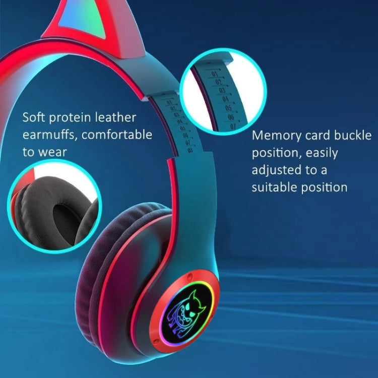 STN25 Devil Ear RGB Light Wireless Music Headset For Children with Mic(Black) - Headset & Headphone by buy2fix | Online Shopping UK | buy2fix