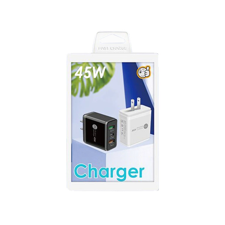 45W PD3.0 + 2 x QC3.0 USB Multi Port Quick Charger, US Plug(White) - USB Charger by buy2fix | Online Shopping UK | buy2fix