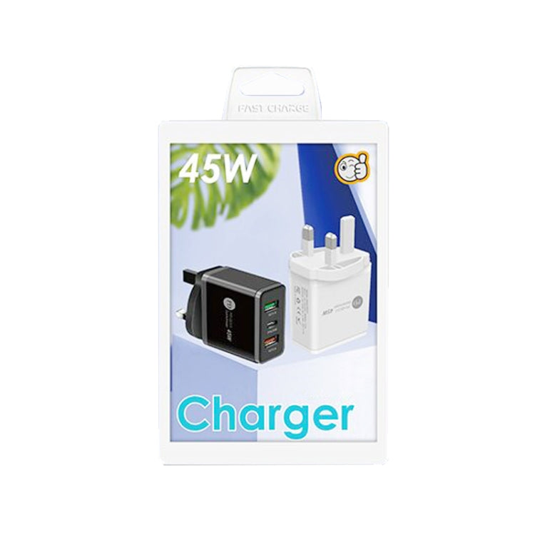 45W PD3.0 + 2 x QC3.0 USB Multi Port Quick Charger, UK Plug(White) - USB Charger by buy2fix | Online Shopping UK | buy2fix