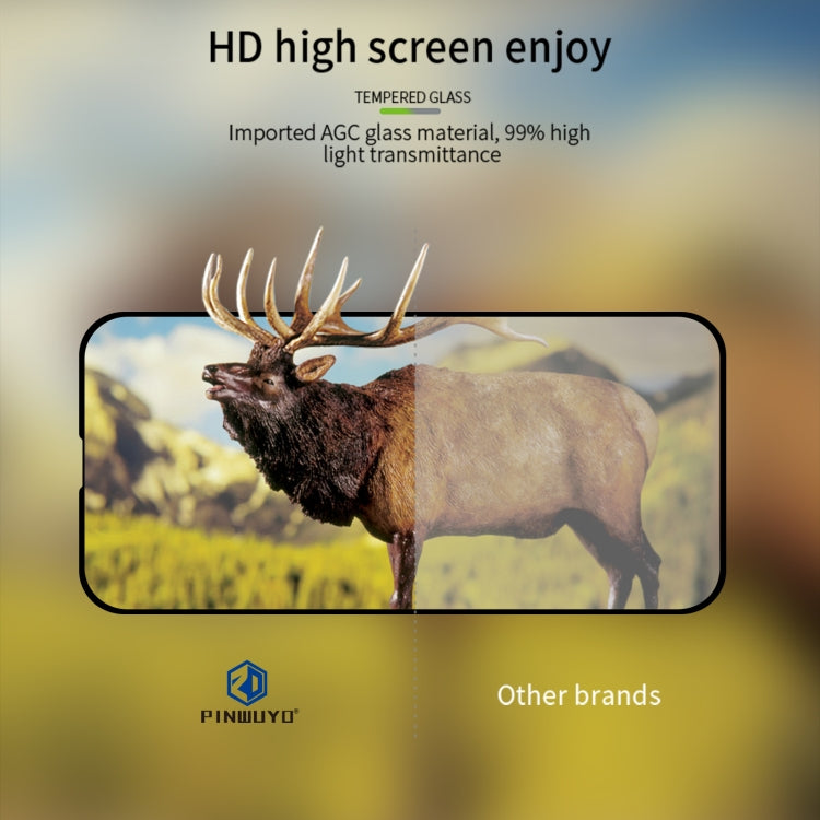 For iPhone 14 Plus PINWUYO 9H 2.5D Full Screen Tempered Glass Film(Black) - iPhone 14 Plus Tempered Glass by PINWUYO | Online Shopping UK | buy2fix