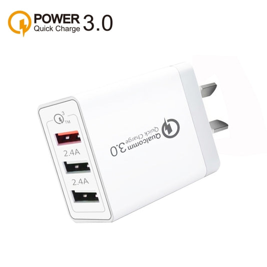 SDC-30W QC3.0 USB + 2 x USB2.0 Port Quick Charger with USB to Type-C Cable, AU Plug by buy2fix