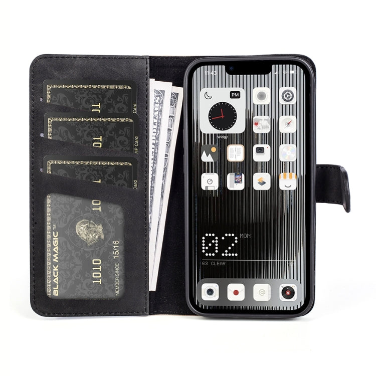 For Nothing Phone 1 Stitching Horizontal Flip Leather Phone Case(Black) - Nothing Cases by buy2fix | Online Shopping UK | buy2fix